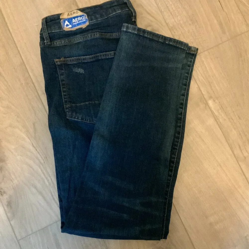 Aeropostale Athletic Skinny 33x32 Denim Blue Jeans
